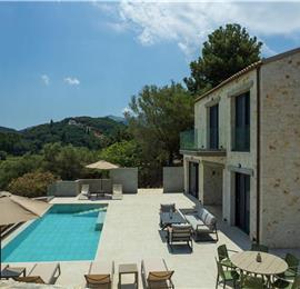  3 bedroom stone villa with pool & seaview, near Acharavi, sleeps 6